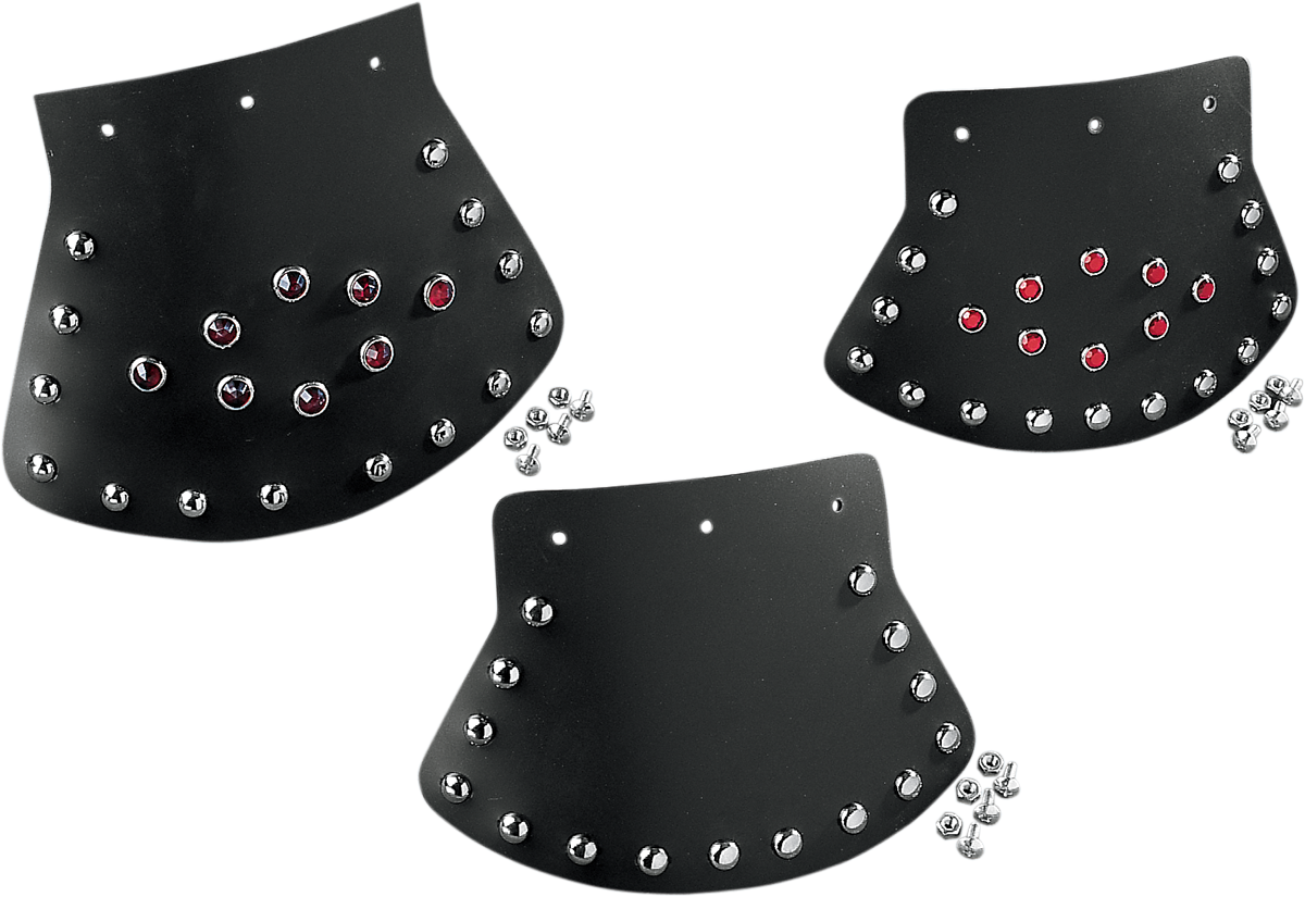 DRAG SPECIALTIES Mud Flap - Studded with Plain Center - 9-1/2" W x 6-1/2" H DS393703 - Cycle City Outdoors