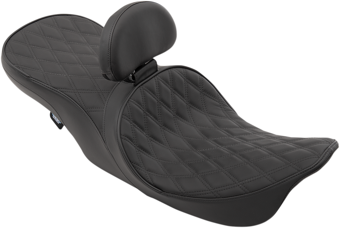DRAG SPECIALTIES EZ Glide II Backrest - Small - Solar Reflective Leather - Smooth 0822-0133 - Cycle City Outdoors