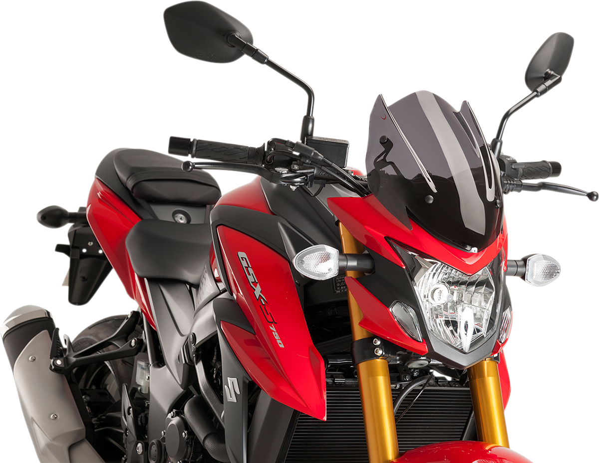 Puig Hi-Tech Parts 9435F New Generation Windscreen - 13" - Dark Smoke - GSXS750 | Street