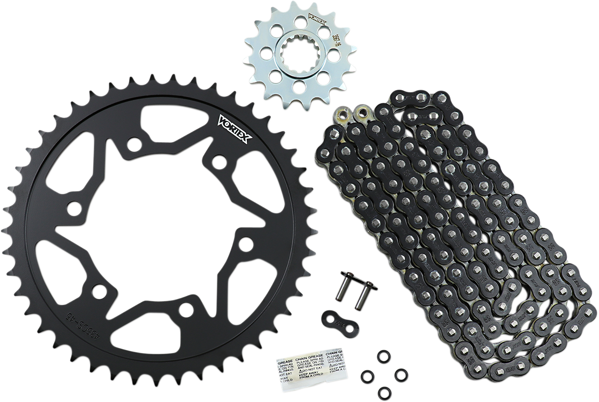 VORTEX CK6453 Chain and Sprocket Kit - WSS - Black - Yamaha FJ/FZ/MT-09/XSR900 | Street
