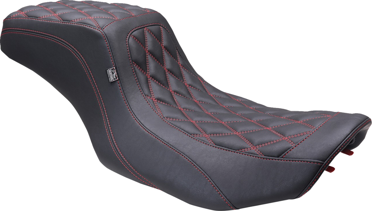 MUSTANG One Piece 2-Up Squareback Seat - Double Diamond - Black Cherry Stitch 88415DC