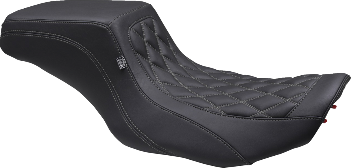 MUSTANG One Piece 2-Up Squareback Seat - Double Diamond - Gunmetal Stitch 88416GM