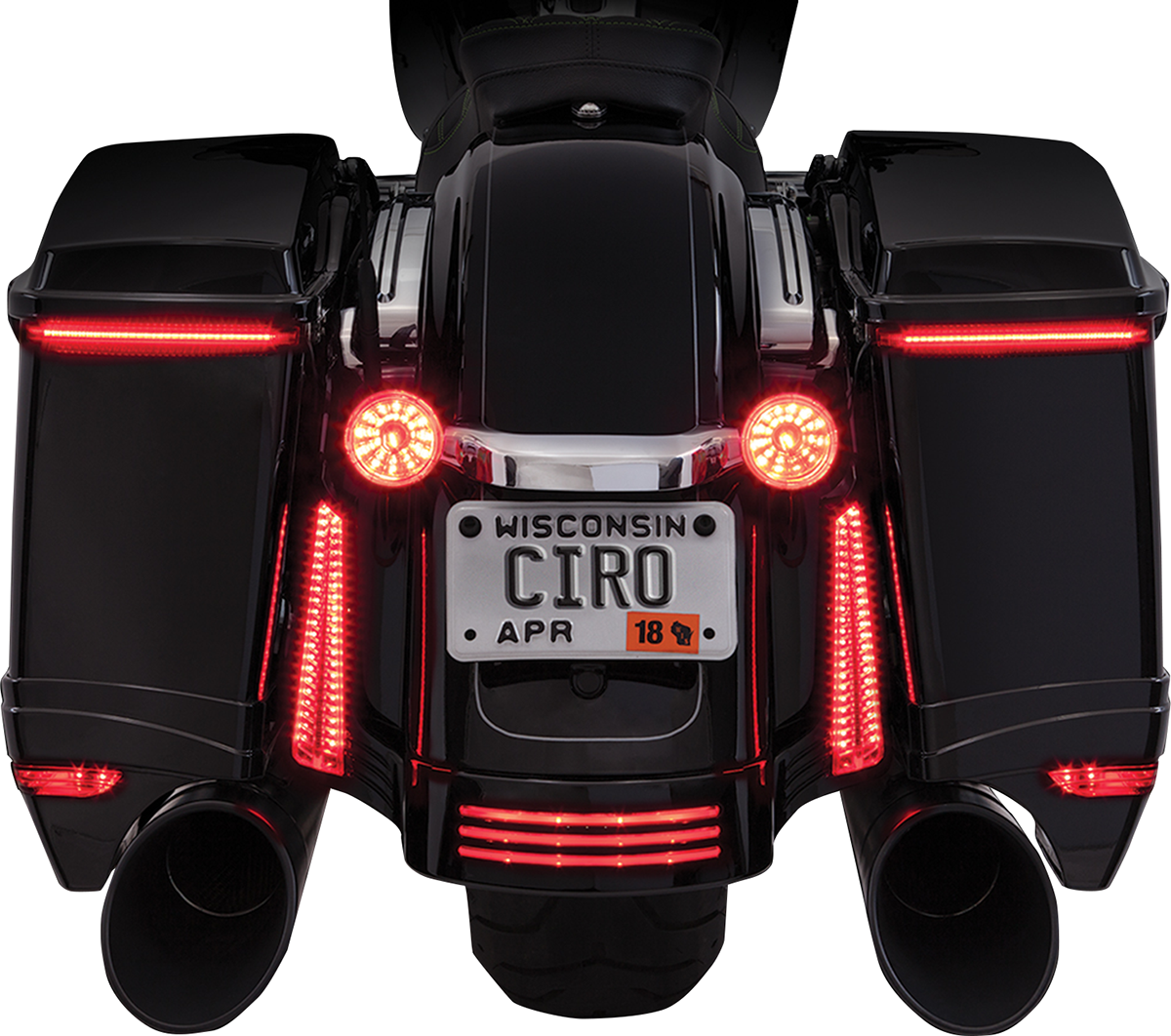 CIRO Bag Light Blades - Red Turn Signals - Smoke Lens 40038