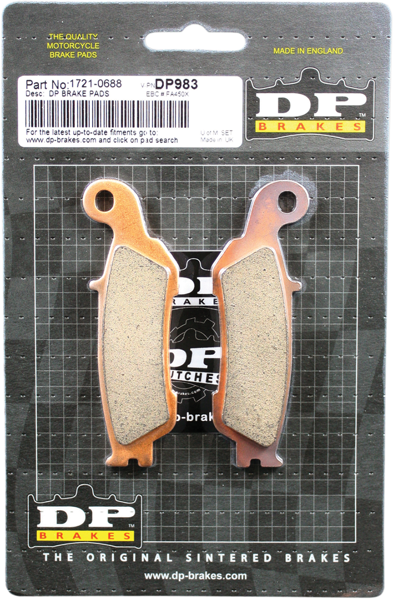 DP BRAKES Standard Brake Pads - Yamaha YZ DP983 - Cycle City Outdoors