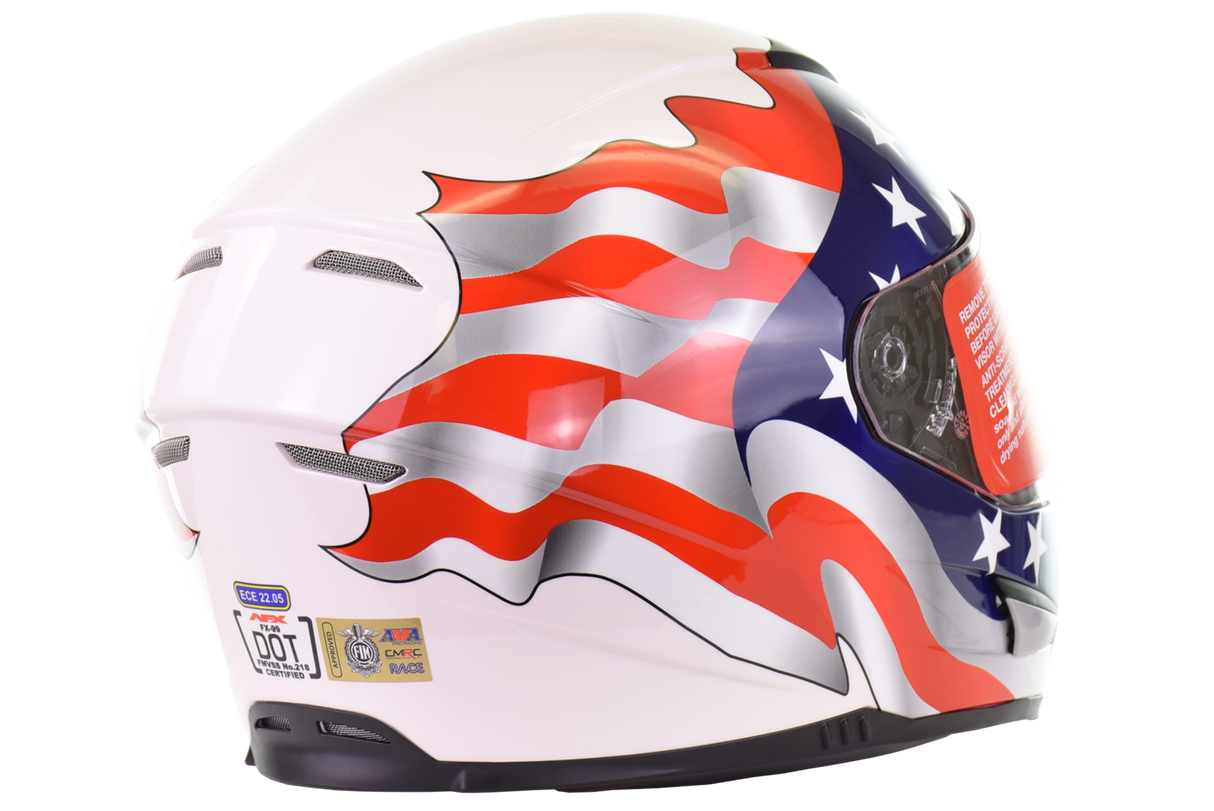 AFX - FX-99 White Freedom Flag Helmet - L