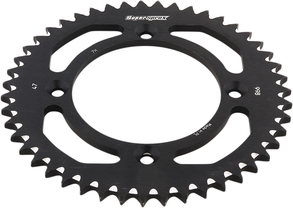 SUPERSPROX Rear Sprocket - Black - Suzuki/Yamaha - 47 Tooth RAL-998-47-BLK
