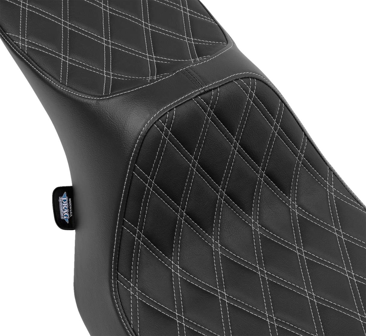 DRAG SPECIALTIES Predator III Seat - Double Diamond - Silver Stitching - FLT/FLH '23-'24 4690C
