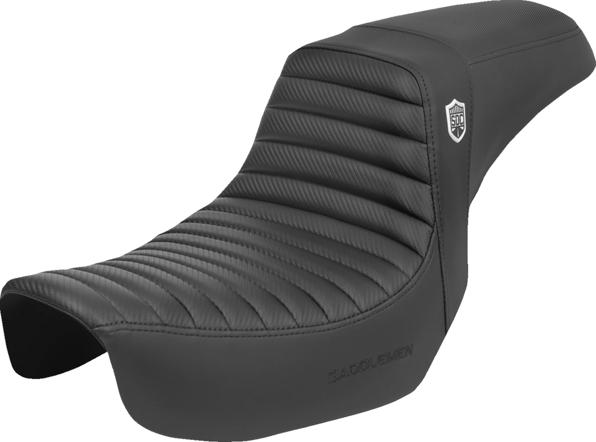 SADDLEMEN Pro Series SDC Performance Seat - SC80604T - Tuck-n-Roll/Carbon Fiber - Gripper for Dyna '06-'17