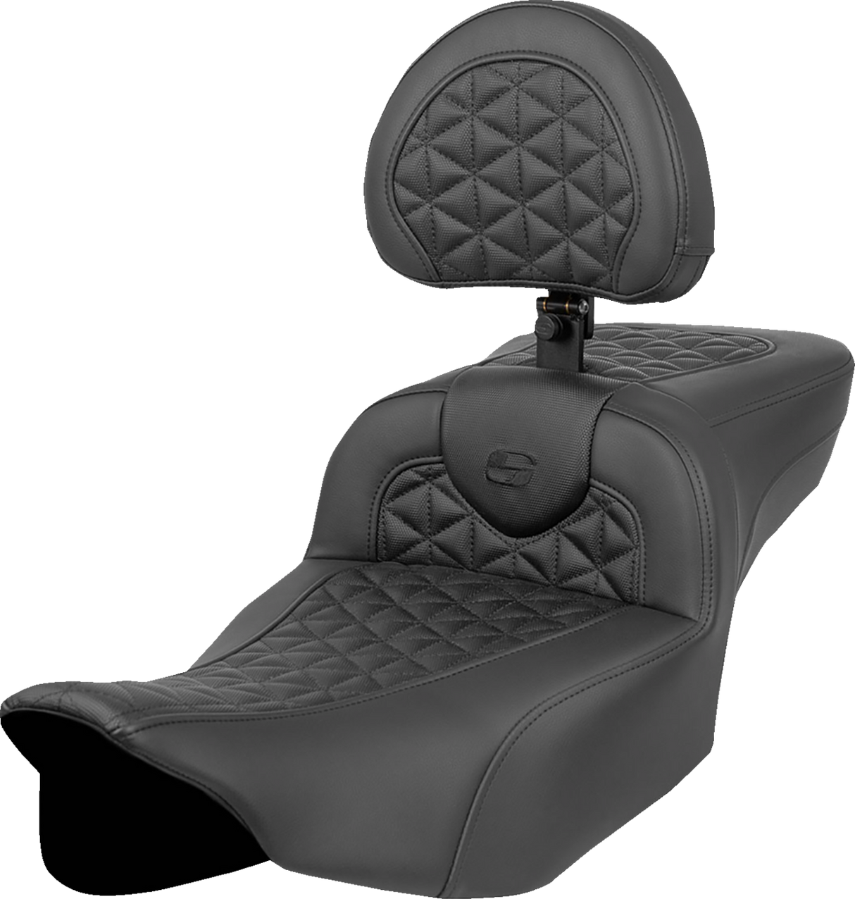 SADDLEMEN RoadSofa* Tri Gripper Seat - Extended Reach - w/ Backrest - FLH/FLT '23-'24 823-07-211B0