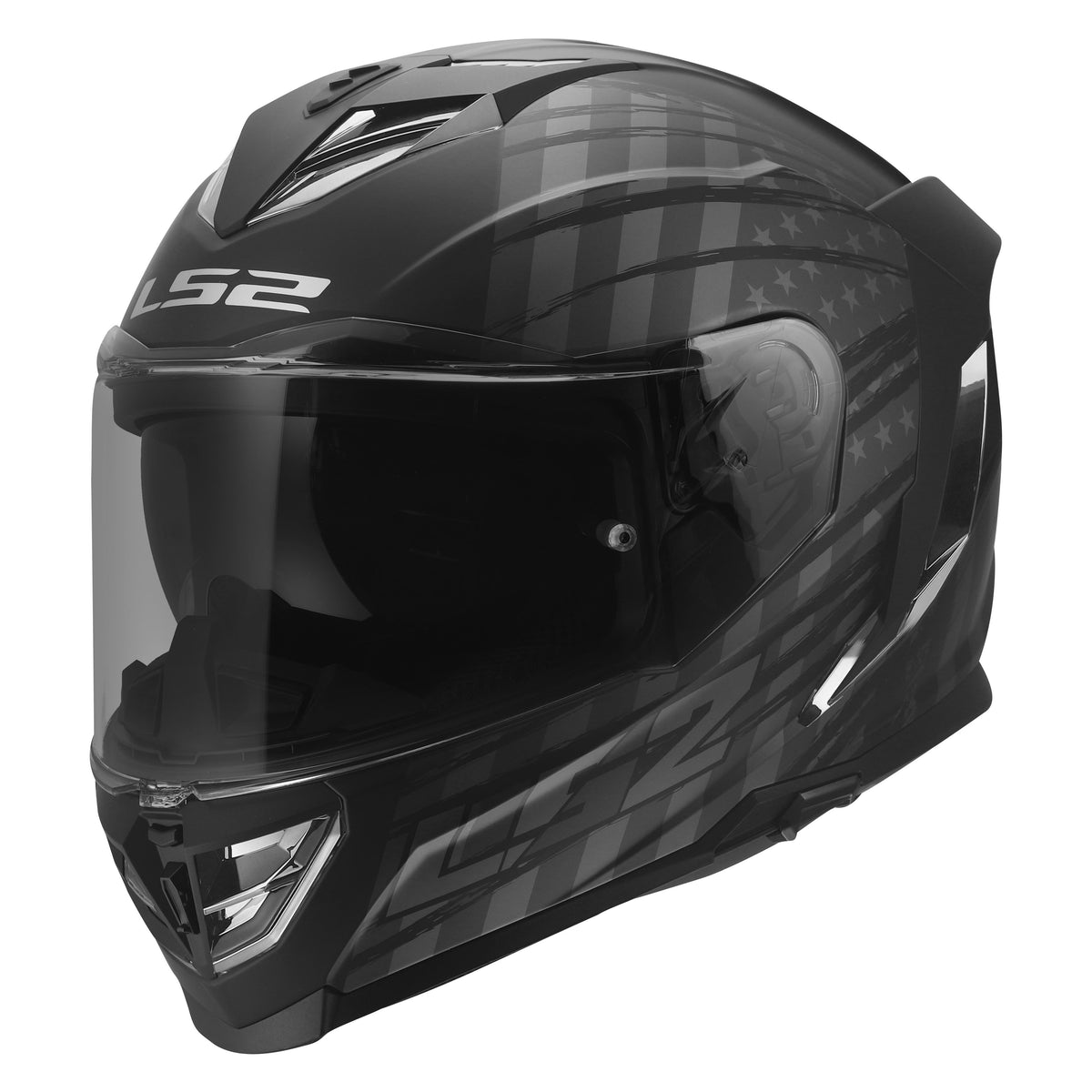 LS2 Assault III Full Face Helmet | Flag | Gloss Black & Matte Black | XS–3XL | 818-1201