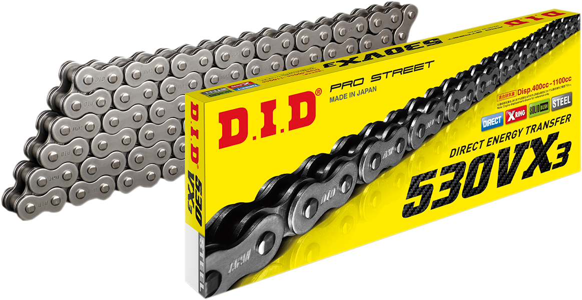 DID M530VX3X116ZB 530 VX3 - Drive Chain - 116 Links - Natural | Adventure/ATV/UTV