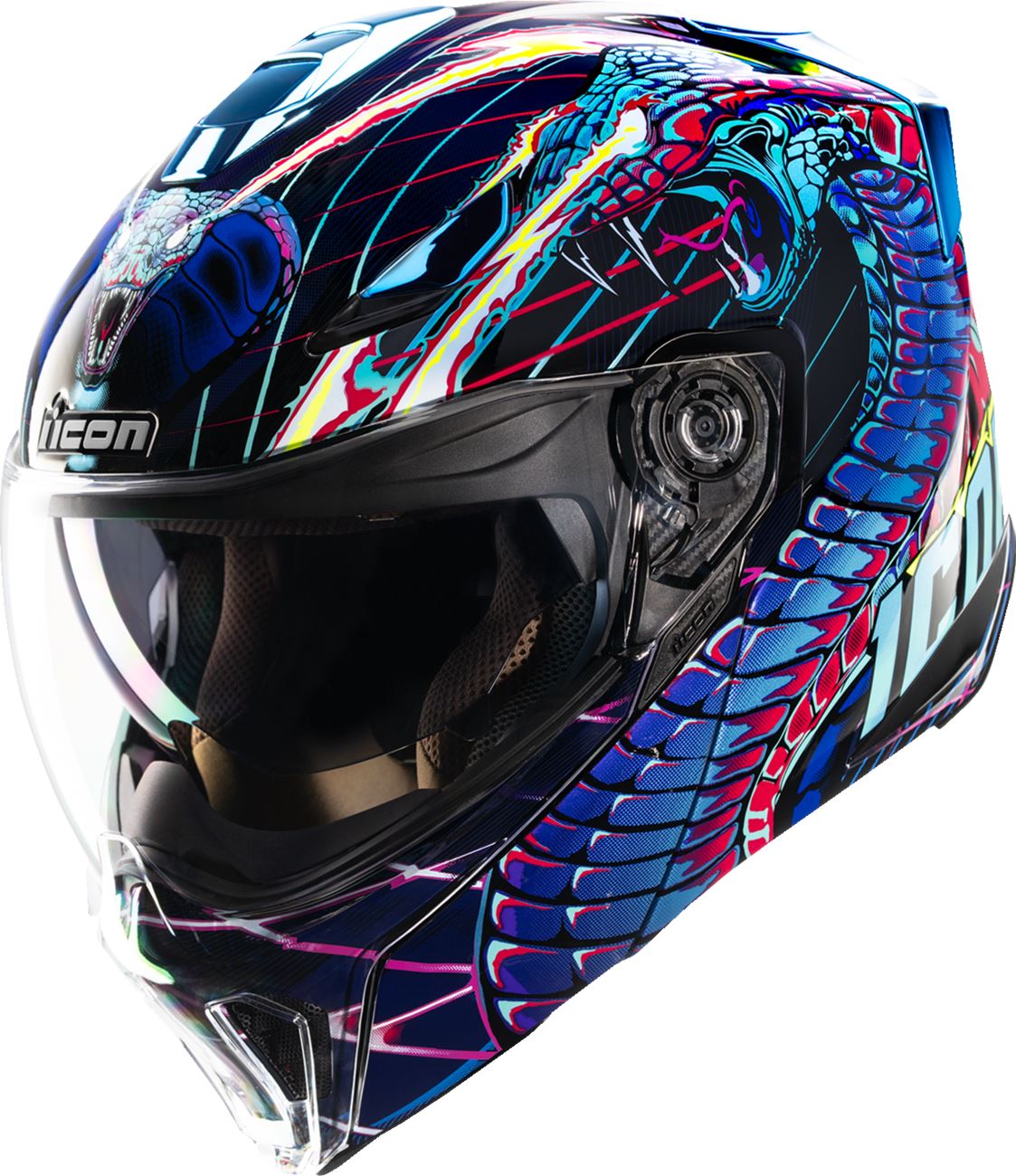 ICON Threshold™ Modular Helmet - Synthwave Lazer Cobra