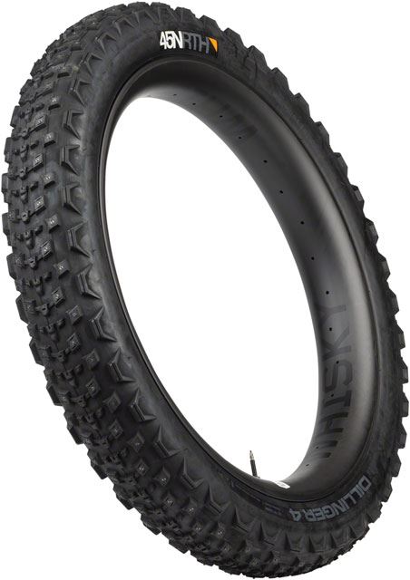 45NRTH Dillinger 4 Studded Fat Bike Tire - 27.5x4.0 | 168 Large Concave Carbide Aluminum Studs | 120 TPI Tubeless
