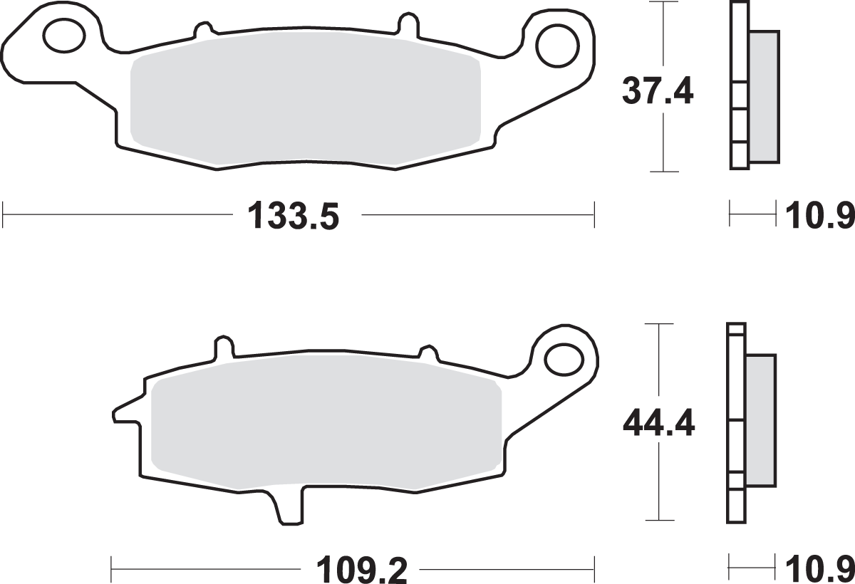SBS Sintered Brake Pads - 886LS (Kawasaki Vulcan 900 Classic LT / Suzuki M90 Boulevard 2001–2017)
