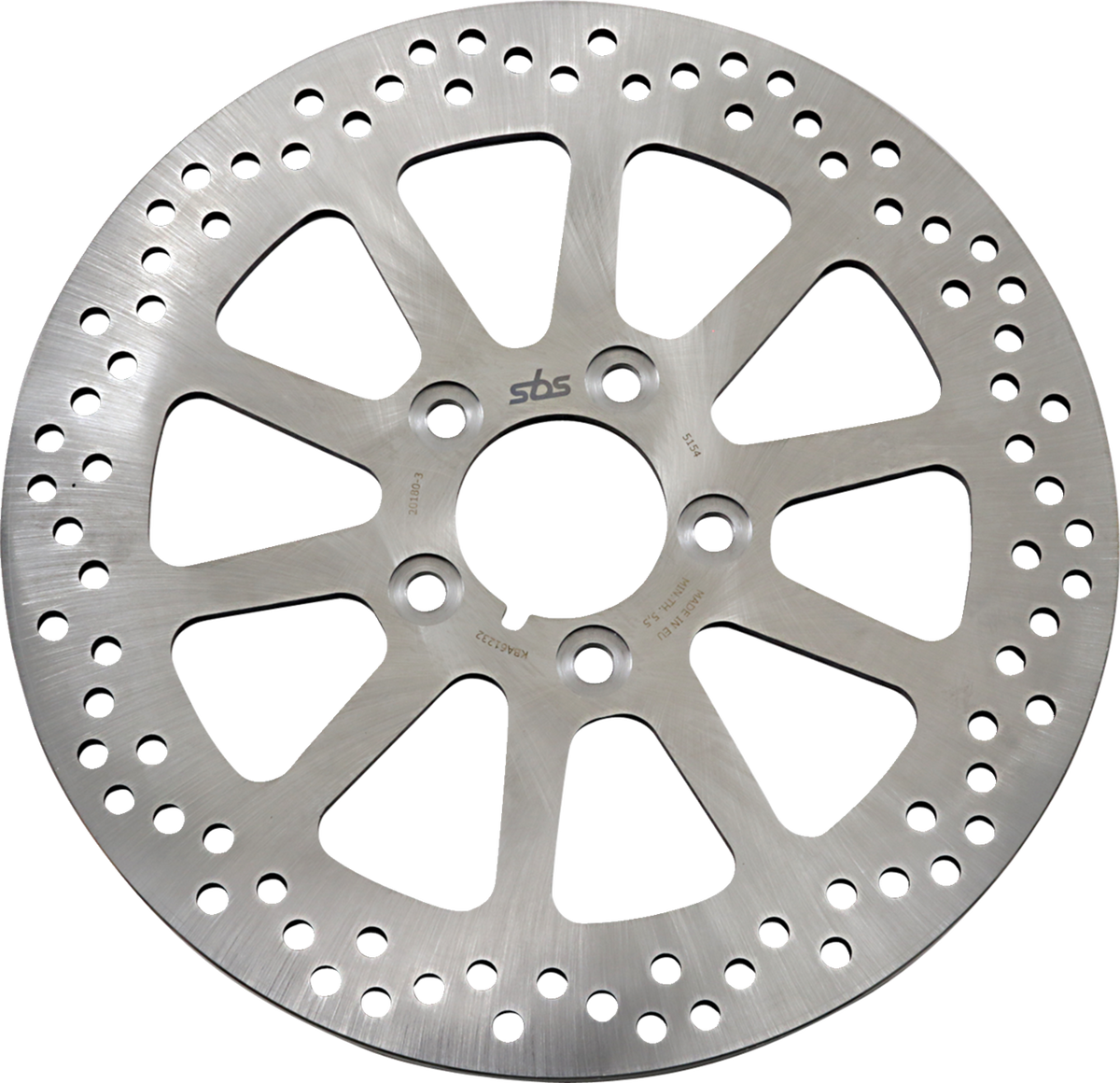 SBS Stainless Steel Brake Rotor, Rear - 5154 (Harley-Davidson Electra Glide Police FLHTPI / FLHR Road King / FLHX Street Glide 2008–2021)