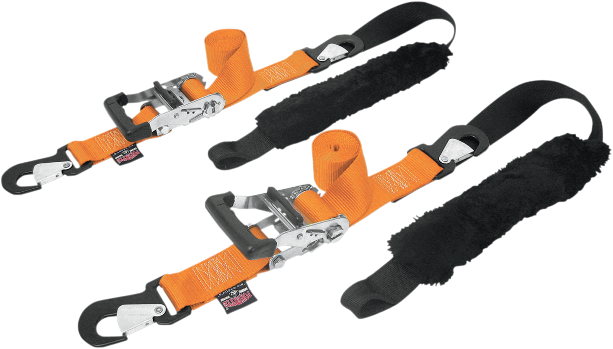 Powertye Mfg. 32529-S Big Daddy Tie-Downs - 2" - 2 Snap-hook Ends - Sewn-in Soft-Tye - Orange