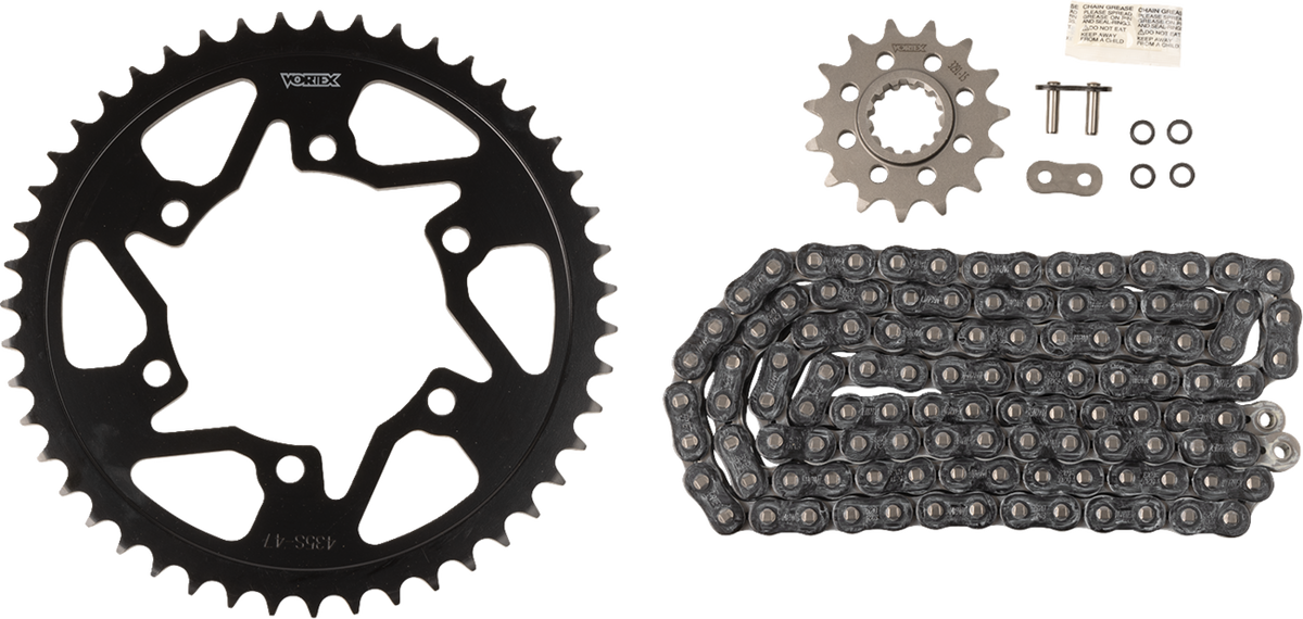 VORTEX CK6451 Chain and Sprocket Kit - HFRS - Black - Yamaha FZ/MT-09/XSR900 | Street