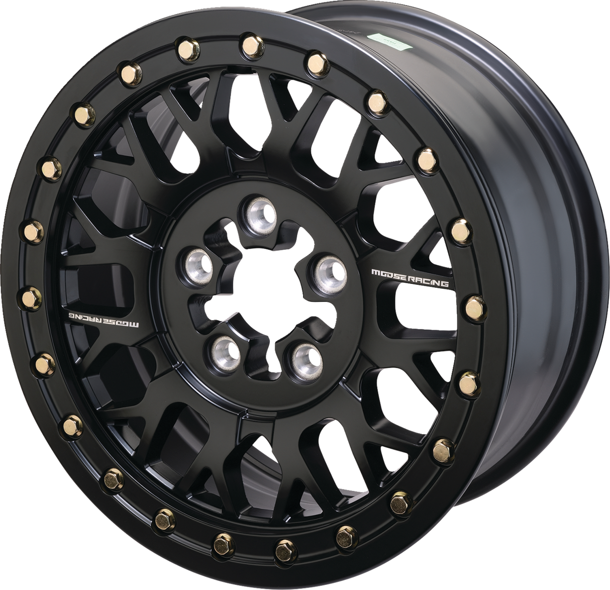 MOOSE OFFROAD Wheel - 346X - Beadlock/5 Lug - Front/Rear - Black - 15x7 - 5/4.5 - 5+2 346BLMO 157545MB54