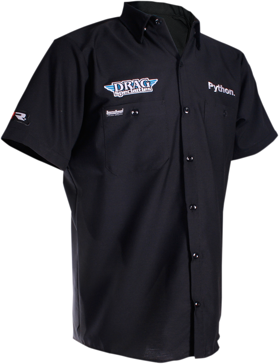 THROTTLE THREADS Drag Specialties Shop Shirt - Black - 5XL DRG26S24BK5R - Cycle City Outdoors