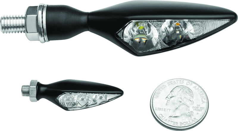 Kuryakyn Rhombus S Single Fuction Front Left Clear Lens Amber Satin Black - Cycle City Outdoors