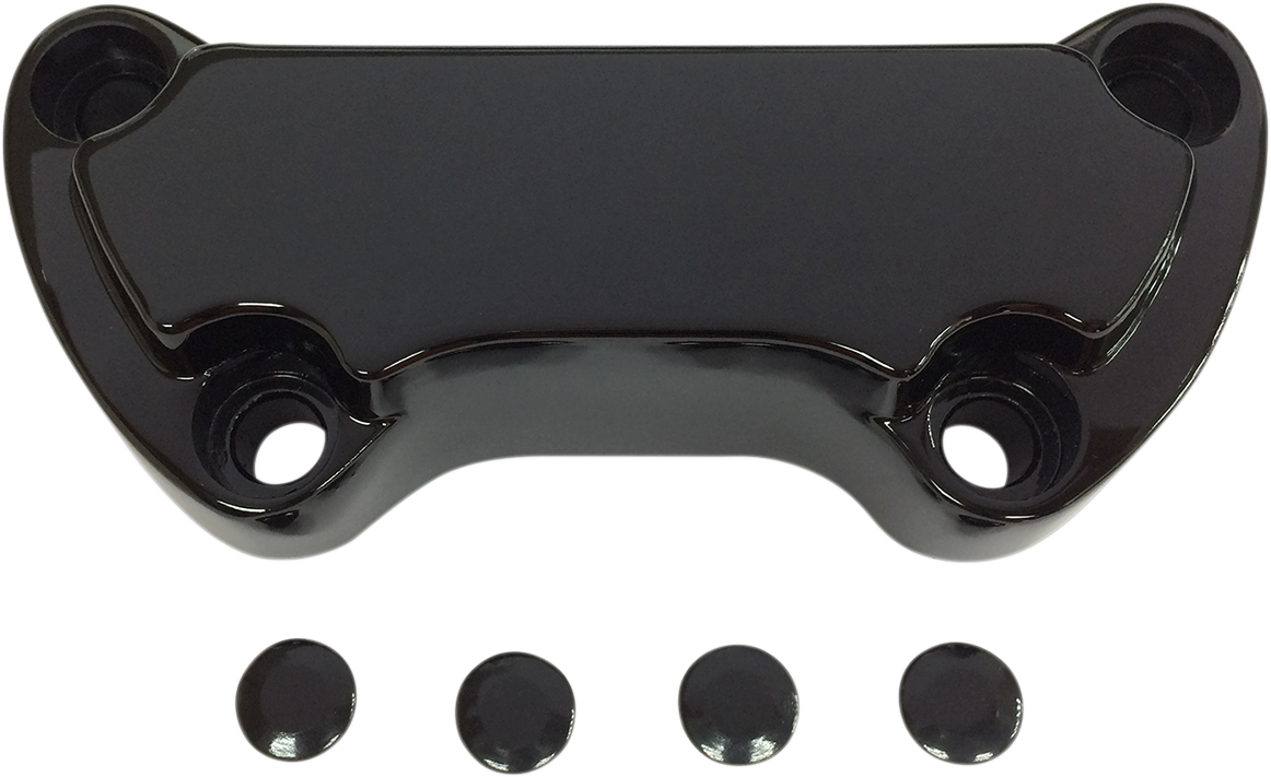 DRAG SPECIALTIES Handlebar Clamp - Scalloped - Black 03-0107SB - Cycle City Outdoors