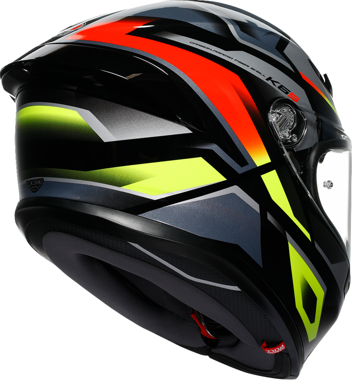 AGV K6 S Helmet - Erazer - Black/Red/Yellow Fluo - Large 2118395002-026-L