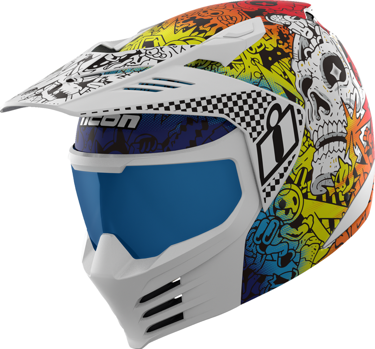 ICON Elsinore* Helmet - Doodle 3 - White - Small 0104-3438