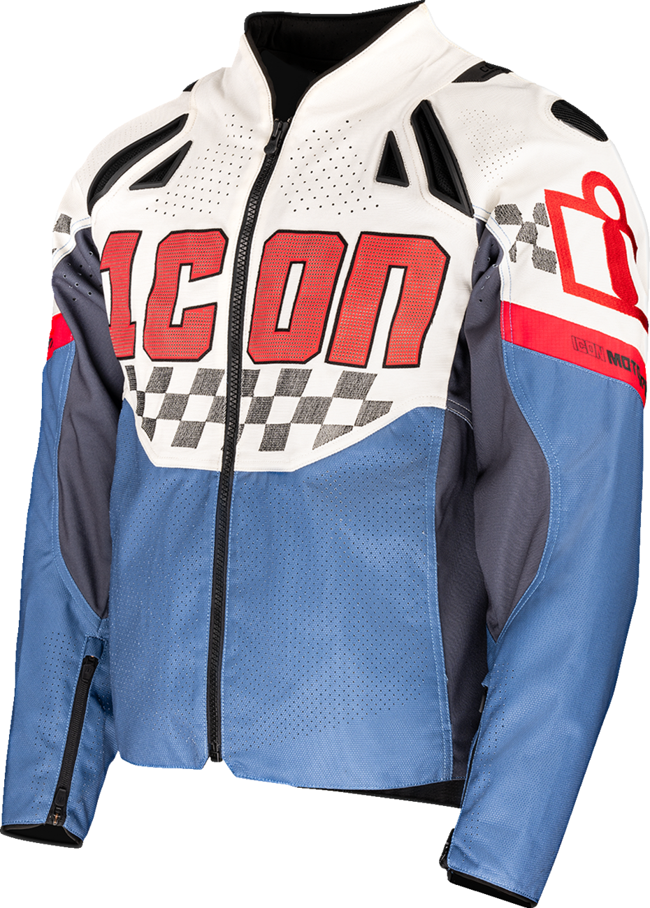 ICON Contra3* Hero Jacket - White/Blue - Large 2820-7058