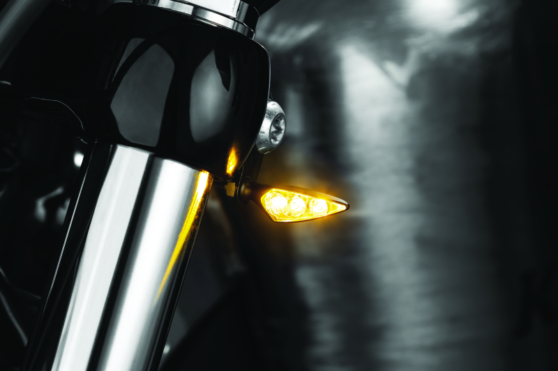 Kuryakyn Rhombus S Single Fuction Front Left Clear Lens Amber Satin Black - Cycle City Outdoors