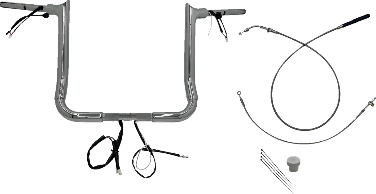 FAT BAGGERS INC. 1-1/2" EZ Install Pointed Top Handlebar - 14" - Chrome 849014