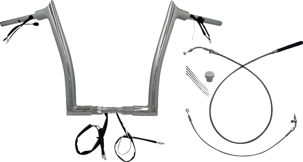 FAT BAGGERS INC. 1-1/2" EZ Install Pointed Top Handlebar - 14" - Chrome 849914
