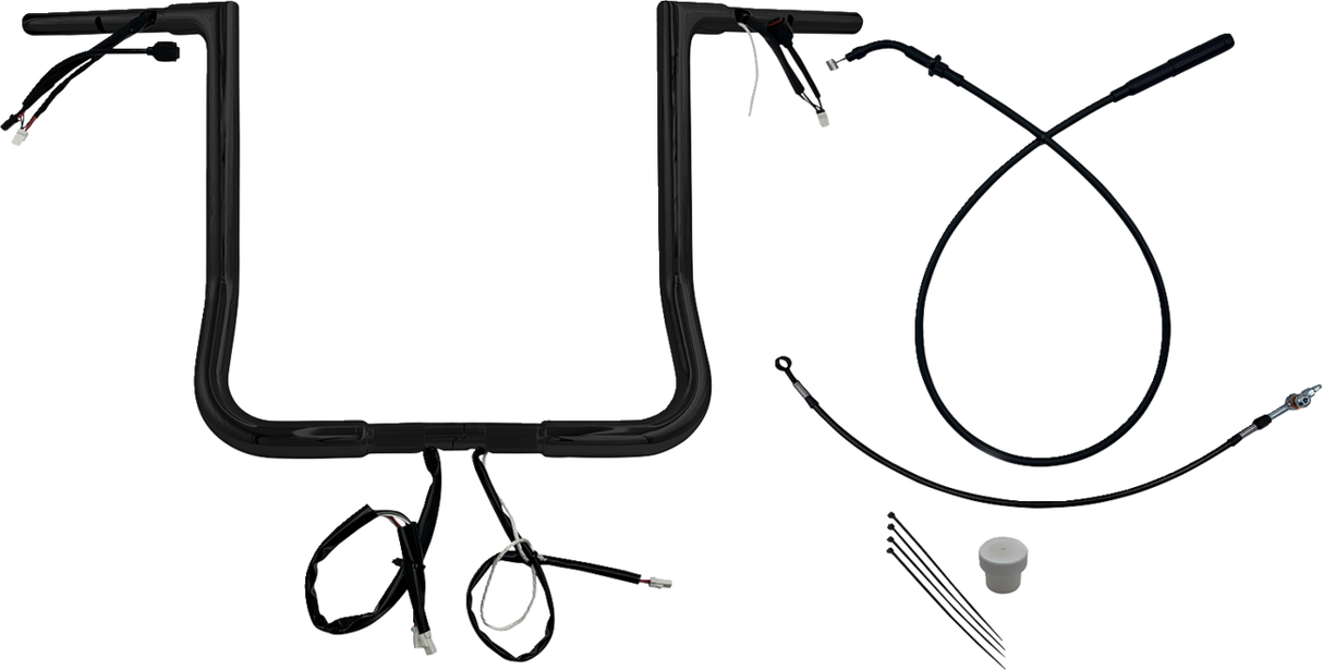 FAT BAGGERS INC. EZ Install Wired Handlebar Kit - 1-1/4" - Flat Top - 16" - Black 749016-B
