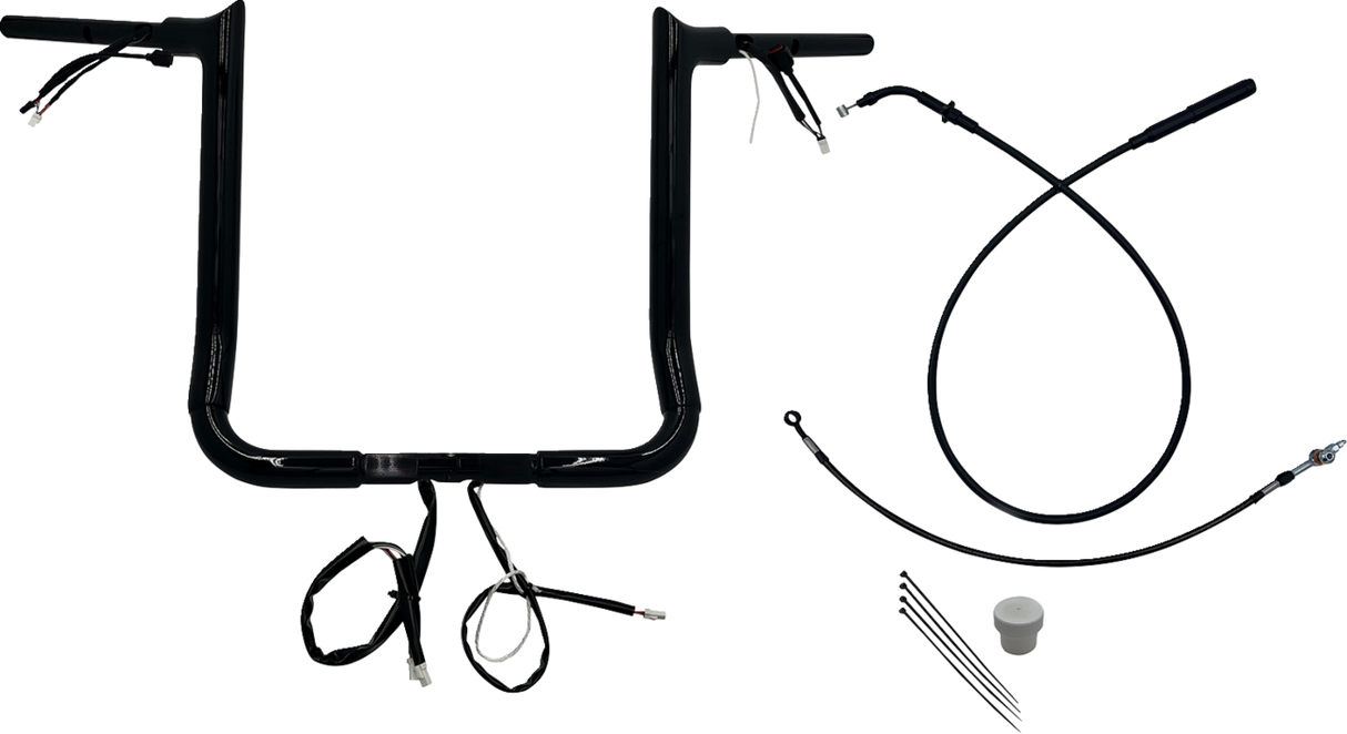 FAT BAGGERS INC. EZ Install Wired Handlebar Kit - 1-1/2" - Pointed Top - 16" - Black 849016-B