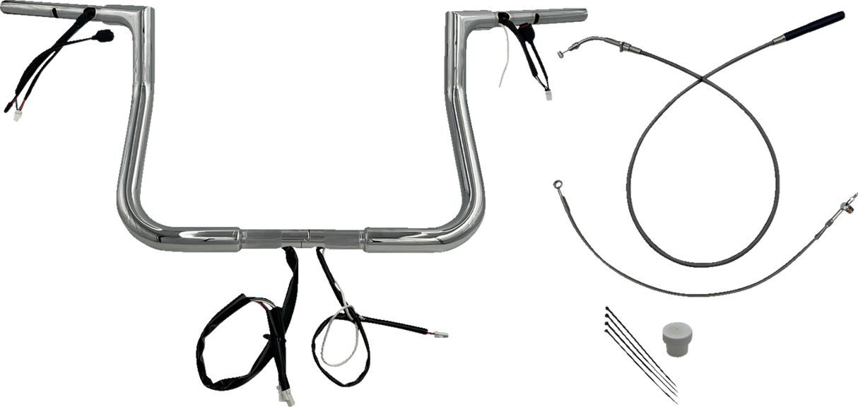 FAT BAGGERS INC. 1-1/4" EZ Install Flat Top Handlebar - 11" - Chrome 749011