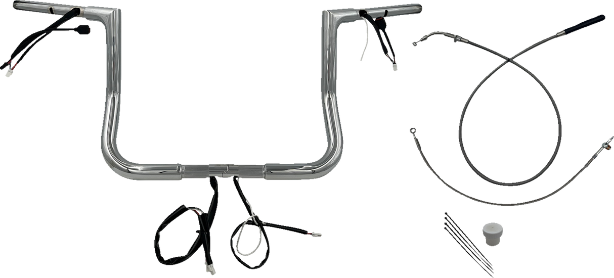 FAT BAGGERS INC. 1-1/4" EZ Install Flat Top Handlebar - 12" - Chrome 749012