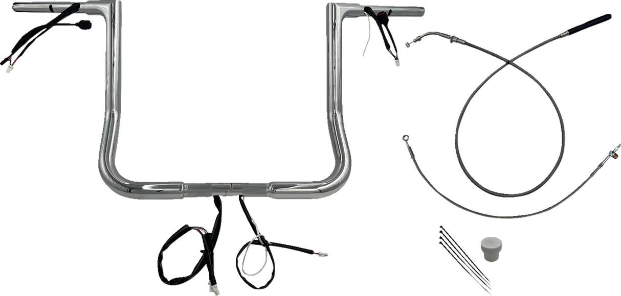 FAT BAGGERS INC. 1-1/4" EZ Install Flat Top Handlebar - 14" - Chrome 749014