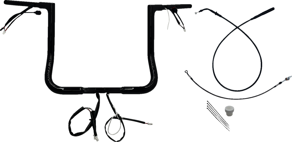 FAT BAGGERS INC. 1-1/4" EZ Install Flat Top Handlebar - 14" - Black 749014-B