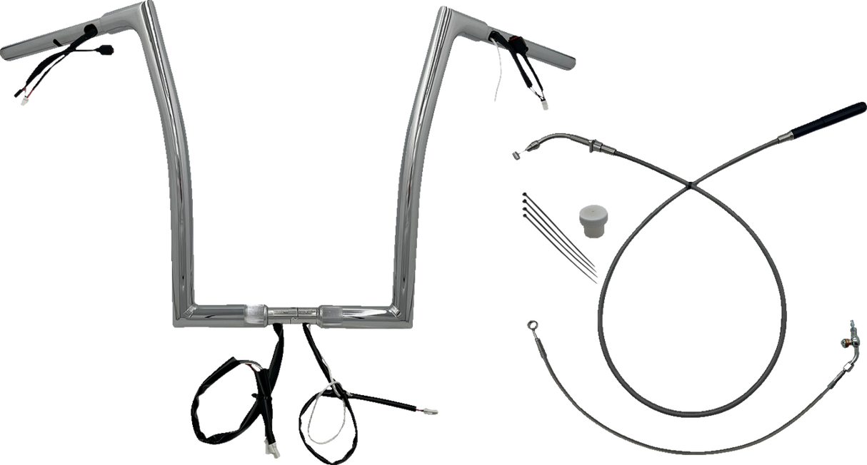 FAT BAGGERS INC. 1-1/4" EZ Install Flat Top Handlebar - 16" - Chrome 749916