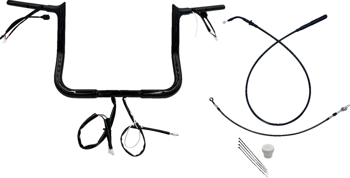 FAT BAGGERS INC. 1-1/4" EZ Install Pointed Top Handlebar - 12" - Black 949012-B