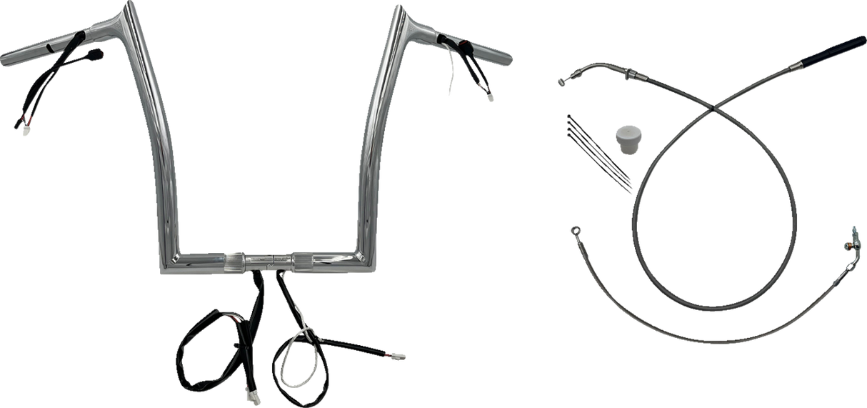 FAT BAGGERS INC. 1-1/4" EZ Install Pointed Top Handlebar - 14" - Chrome 949914