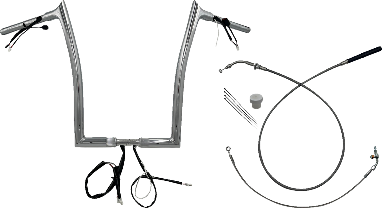 FAT BAGGERS INC. 1-1/4" EZ Install Pointed Top Handlebar - 16" - Chrome 949916