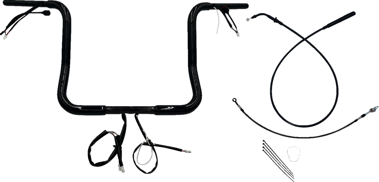 FAT BAGGERS INC. 1-1/4" EZ Install Round Top Handlebar - 14" - Black 939014-B