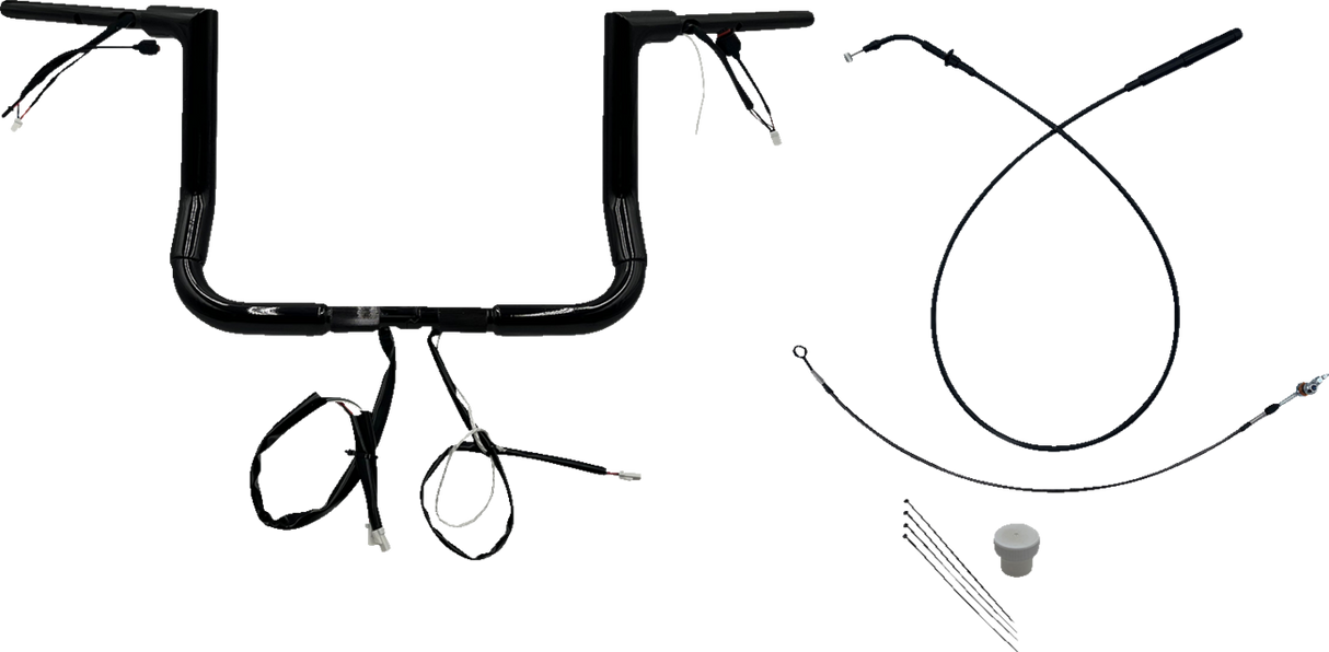 FAT BAGGERS INC. 1-1/2" EZ Install Flat Top Handlebar - 12" - Black 649012-B