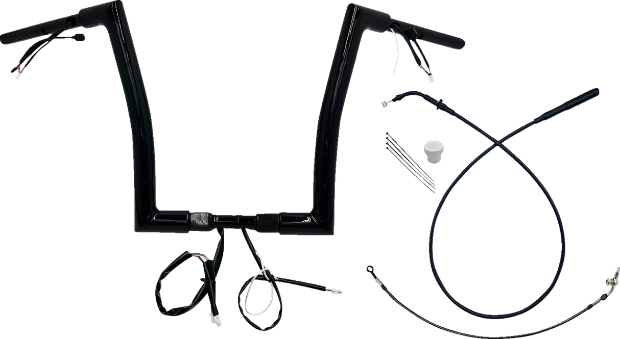 FAT BAGGERS INC. 1-1/2" EZ Install Flat Top Handlebar - 14" - Black 649914-B