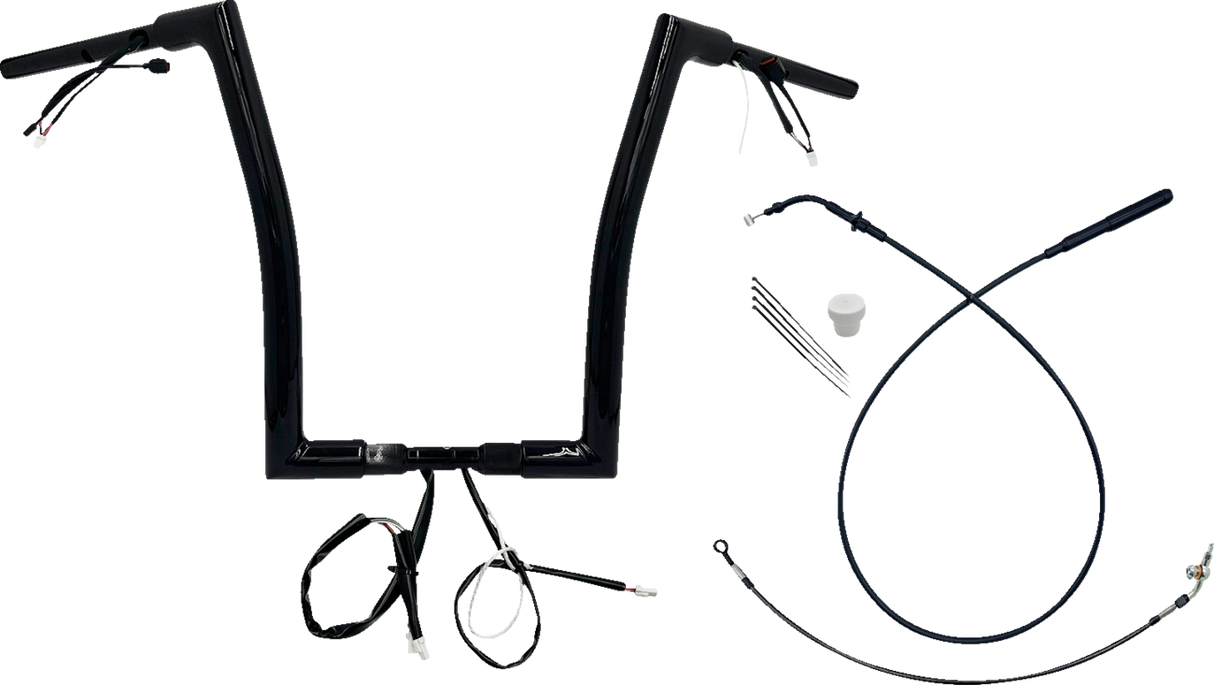 FAT BAGGERS INC. 1-1/2" EZ Install Flat Top Handlebar - 16" - Black 649916-B