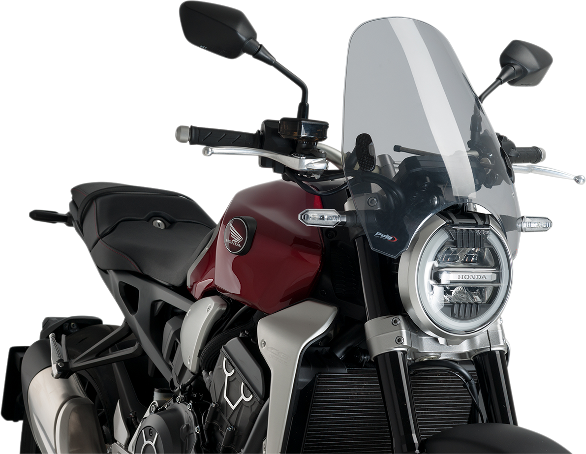 Puig Hi-Tech Parts 0336H Custom II Windshield - Smoke - X11 | Street