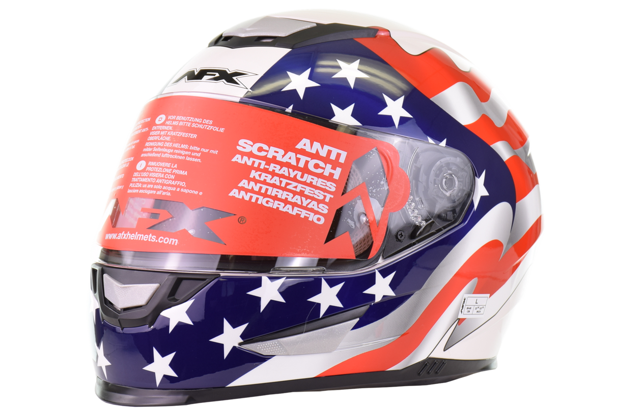 AFX - FX-99 White Freedom Flag Helmet - L