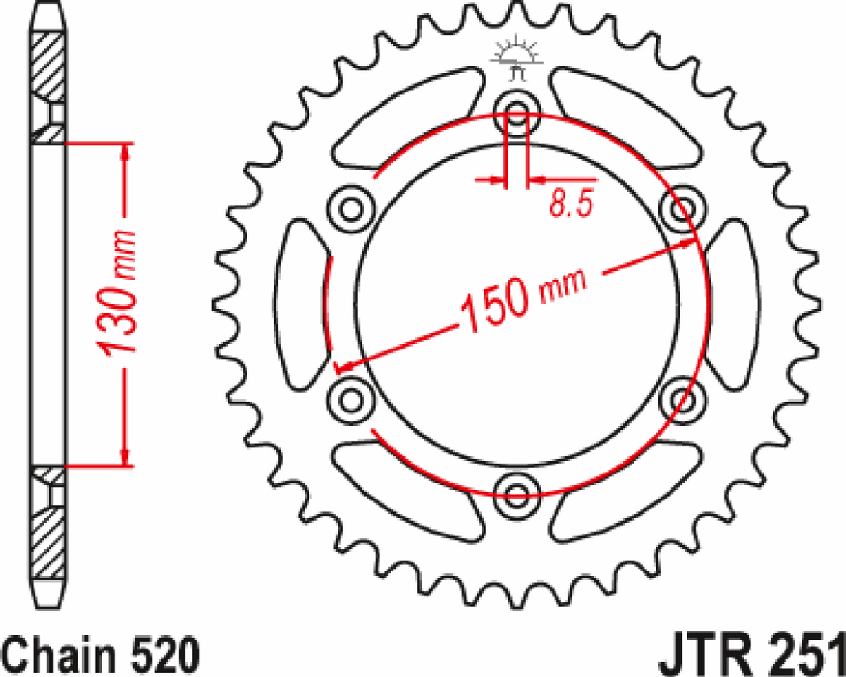 JT SPROCKETS JTR251.47 Rear Sprocket - 47 Tooth - Yamaha | Adventure/Off-Road