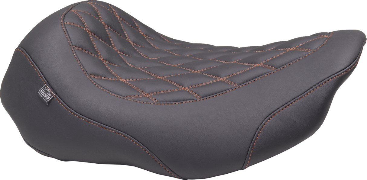 MUSTANG Wide Tripper* Seat - Solo - Mandarin Orange Stitching - FLT/FLH '23-'25 88503MO