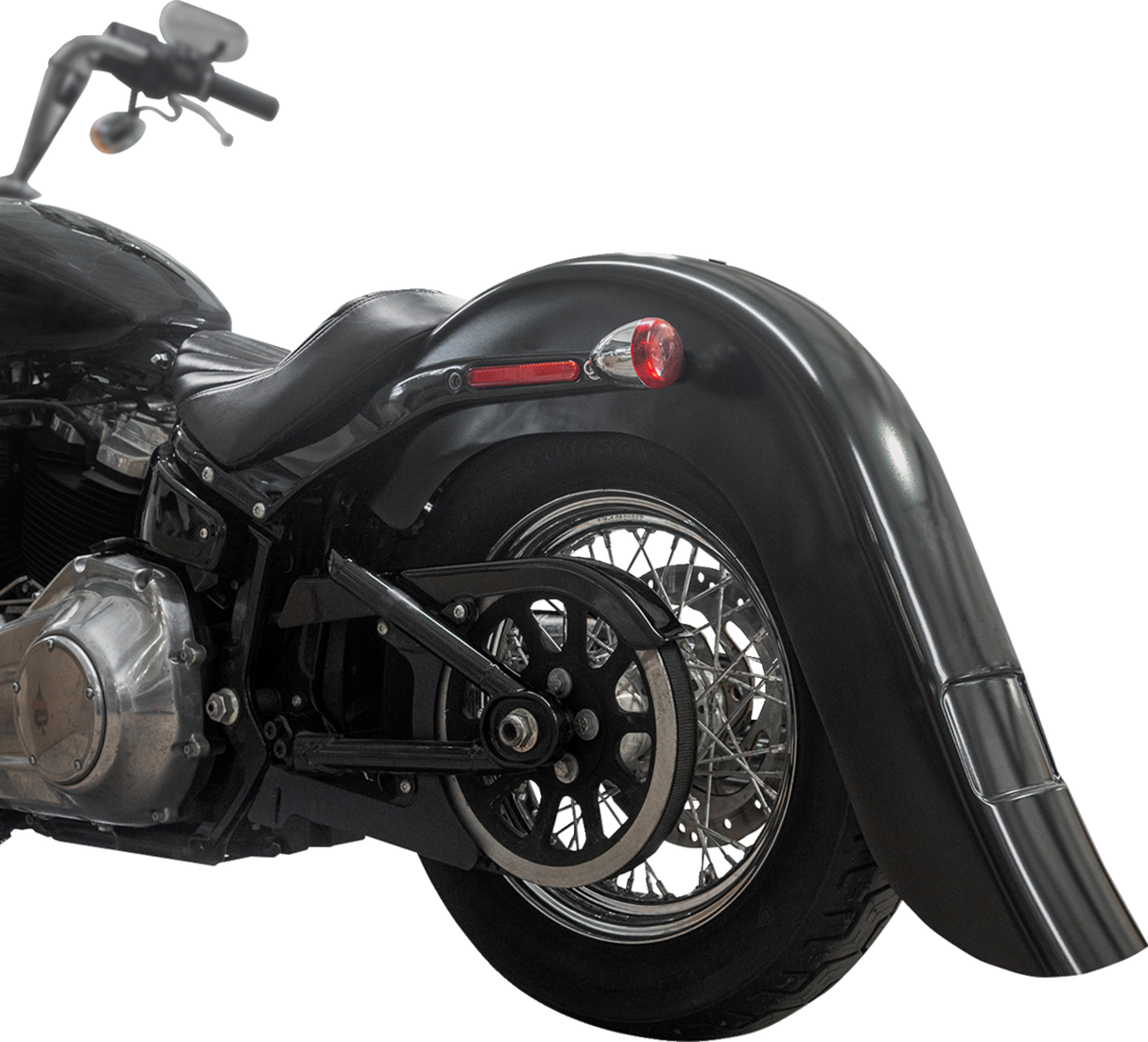 KLOCK WERKS Rear Fender - Vicla Frenched - 9" Extended Rear - Black KWF-02-0313